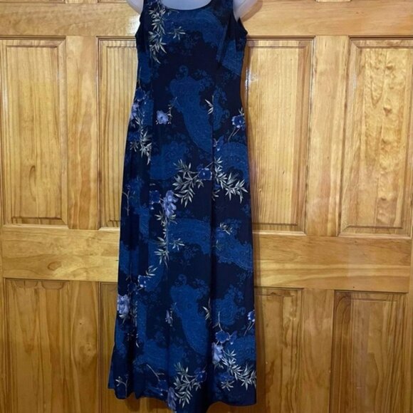 Ladies Scarlett Blue & Black Flowing Flower Floral Maxi Sleeveless Dress4 - 6 … - Picture 2 of 9